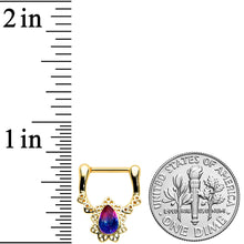 Load image into Gallery viewer, 16G 5/16 Purple Tourmaline Gold Tone Lacy Cartilage Clicker
