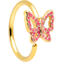 Load image into Gallery viewer, 20G 5/16 Gold Tone Sweet Simple Butterfly Nose Hoop
