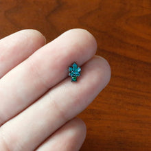 Load image into Gallery viewer, 16G 5/16 Green Synthetic Opal Black Fall Leaf Labret Monroe Tragus
