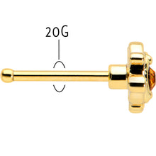 Load image into Gallery viewer, 20G 1/4 Yellow Gem Gold Tone Duet Scroll Nose Bone
