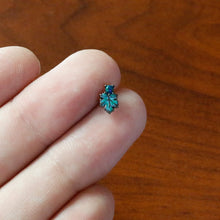 Load image into Gallery viewer, 20G 1/4 Green Synthetic Opal Fall Leaf Nose Bone
