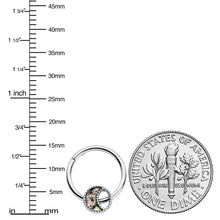 Load image into Gallery viewer, 16G 3/8 Iridescent Crescent Moon Hinged Segment Ring
