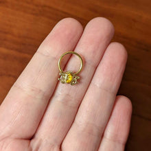 Load image into Gallery viewer, 16G 3/8 Yellow Gem Gold Tone Duet Scroll Hinged Segment Ring
