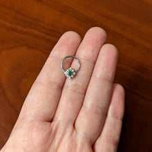 Load image into Gallery viewer, 16G 3/8 Clear Green Gem Ornate Art Deco Hinged Segment Ring
