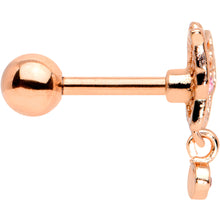 Load image into Gallery viewer, 16G 1/4 Pink CZ Gem Rose Gold Tone Butterfly Cartilage Tragus
