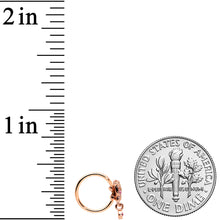 Load image into Gallery viewer, 20G 5/16 Pink CZ Gem Rose Gold Tone Geometric Butterfly Nose Hoop
