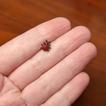 Load image into Gallery viewer, 16G 5/16 Black Classic Ladybug Labret Monroe Tragus
