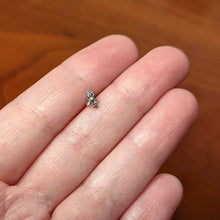 Load image into Gallery viewer, 20G 1/4 Black Gem Polka Dot Blue Green Frog Nose Bone
