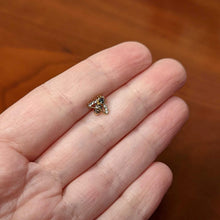 Load image into Gallery viewer, 16G 1/4 Clear Black Gem Gold Tone Angular Bee Cartilage Tragus
