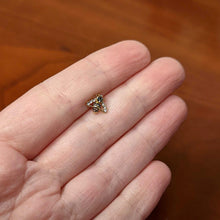 Load image into Gallery viewer, 16G 5/16 Clear Black Gem Gold Tone Angular Bee Labret Tragus
