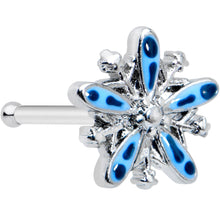 Load image into Gallery viewer, 20G 7.5mm Snowflake Blues Christmas Nose Bone
