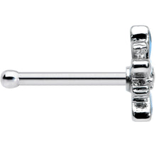 Load image into Gallery viewer, 20G 7.5mm Snowflake Blues Christmas Nose Bone
