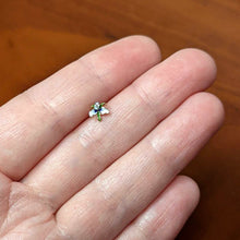 Load image into Gallery viewer, 20G 7.5mm Clear Gem Golden Iris Flower L Shape Nose Ring
