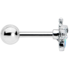Load image into Gallery viewer, 16G 1/4 White Synthetic Opal Insect Cartilage Tragus Earring
