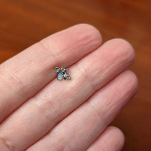Load image into Gallery viewer, 16G 1/4 White Synthetic Opal Insect Cartilage Tragus Earring
