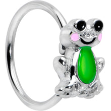 Load image into Gallery viewer, 20G 5/16 Light Green Groovy Frog Nose Hoop
