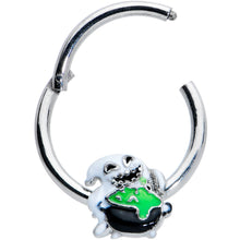 Load image into Gallery viewer, 16G 3/8 Ghost Goo Cauldron Halloween Hinged Segment Ring
