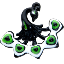 Load image into Gallery viewer, 16G 1/4 Black Green Perfect Peacock Cartilage Tragus Earring

