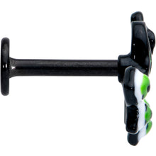 Load image into Gallery viewer, 16G 5/16 Black Green Perfect Peacock Labret Monroe Tragus
