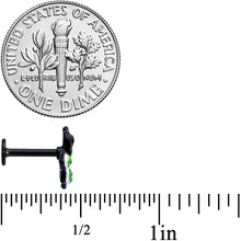 Load image into Gallery viewer, 16G 5/16 Black Green Perfect Peacock Labret Monroe Tragus
