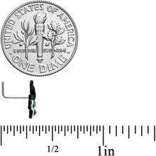 Load image into Gallery viewer, 20G 1/4 Black Green Perfect Peacock L Shape Nose Ring
