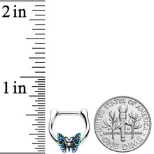 Load image into Gallery viewer, 16G 5/16 Aurora Gem Colorful Butterfly Glam Cartilage Clicker
