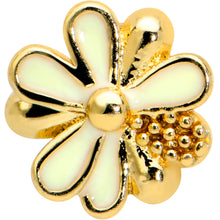Load image into Gallery viewer, 16G 5/16 Gold Hue White Texture Daisy Flower Labret Monroe Tragus
