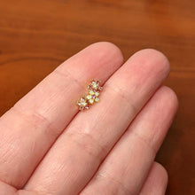 Load image into Gallery viewer, 16G 1/4 White Faux Opal Gold Tone Bunch Flowers Cartilage Tragus
