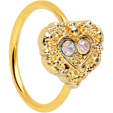 Load image into Gallery viewer, 20G 5/16 Aurora Gem Gold Tone Baroque Heart Nose Hoop
