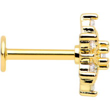 Load image into Gallery viewer, 16G 5/16 Clear Gem Gold Tone Flower Snowflake Christmas Labret Tragus

