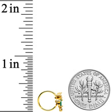 Load image into Gallery viewer, 20G 5/16 Clear Green Gem Gold Tone Sunlit Palm Tree Nose Hoop
