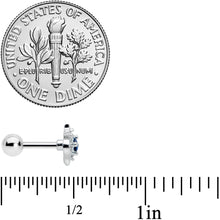 Load image into Gallery viewer, 16G 1/4 Clear Blue Gem Oval Swirl Cartilage Tragus Earring
