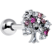 Load image into Gallery viewer, 16G 1/4 Clear Pink Gem Luscious Fruit Tree Cartilage Tragus
