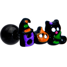 Load image into Gallery viewer, 16G 1/4 Black Boo Party Halloween Cartilage Tragus Earring
