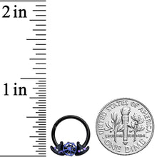 Load image into Gallery viewer, 16G 3/8 Black Spider Web Witch Hat Halloween Hinged Segment Ring
