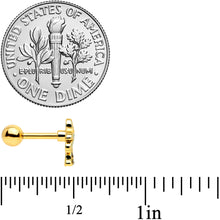 Load image into Gallery viewer, 16G 1/4 Clear Gem Gold Tone Retro Palm Tree Cartilage Tragus

