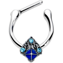 Load image into Gallery viewer, 16G 5/16 Blue Gem Rococo Blue Cartilage Clicker
