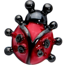 Load image into Gallery viewer, 16G 1/4 Black Classic Ladybug Cartilage Tragus Earring
