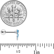 Load image into Gallery viewer, 16G 1/4 Black Gem Blue Leaping Dolphins Cartilage Tragus Earring
