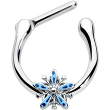 Load image into Gallery viewer, 16G 5/16 Snowflake Blues Christmas Cartilage Clicker
