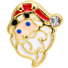 Load image into Gallery viewer, 16G 1/4 Gold Tone Blue Eyed Santa Christmas Cartilage Tragus
