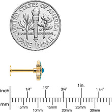 Load image into Gallery viewer, 16G 5/16 Aqua Gem Gold Tone Snowflake Christmas Labret Tragus
