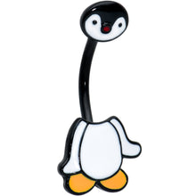 Load image into Gallery viewer, Black Baby Penguin Winter Double Mount Belly Ring
