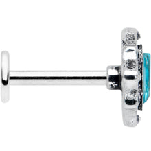 Load image into Gallery viewer, 16G 5/16 Blue Gem Retro Rhombus Labret Monroe Tragus
