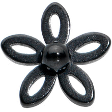 Load image into Gallery viewer, 20G 1/4 Black Loop Petal Flower L Shape Nose Ring
