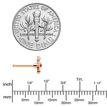 Load image into Gallery viewer, 20G 1/4 Red Gem Rose Gold Tone Textured Snowflake Nose Bone
