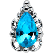 Load image into Gallery viewer, 20G 1/4 Blue Gem Textured Art Deco Nose Bone
