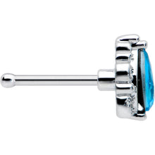 Load image into Gallery viewer, 20G 1/4 Blue Gem Textured Art Deco Nose Bone
