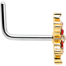 Load image into Gallery viewer, 20G 7mm Aurora Gem Gold Tone Christmas Star L Shape Nose Ring
