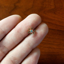 Load image into Gallery viewer, 20G 7mm Aurora Gem Gold Tone Christmas Star L Shape Nose Ring

